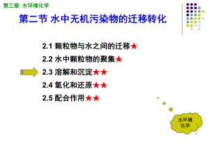 （环境化学）第3.2章-水环境化学-水中无机污染物的溶解和沉淀课件.ppt