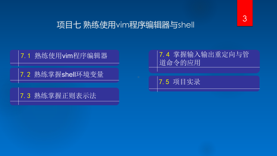 Linux网络操作系统项目教程-项目7-熟练使用vim程序编辑器与shell课件.pptx_第3页