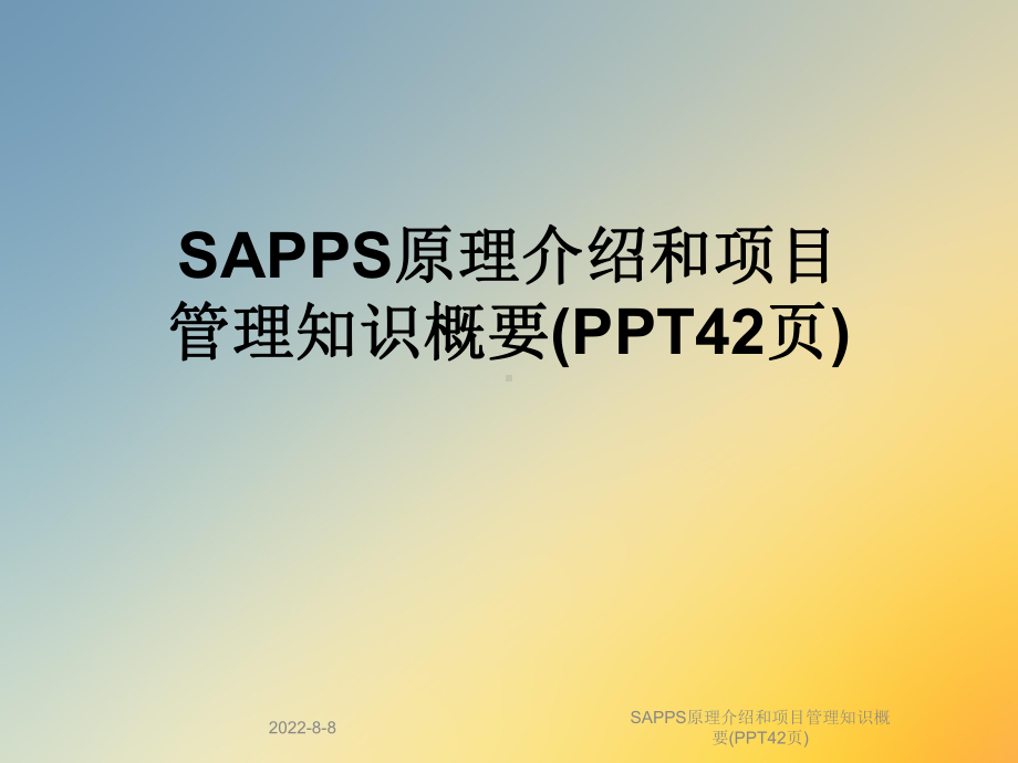 SAPPS原理介绍和项目管理知识概要(PPT42页)课件.ppt_第1页