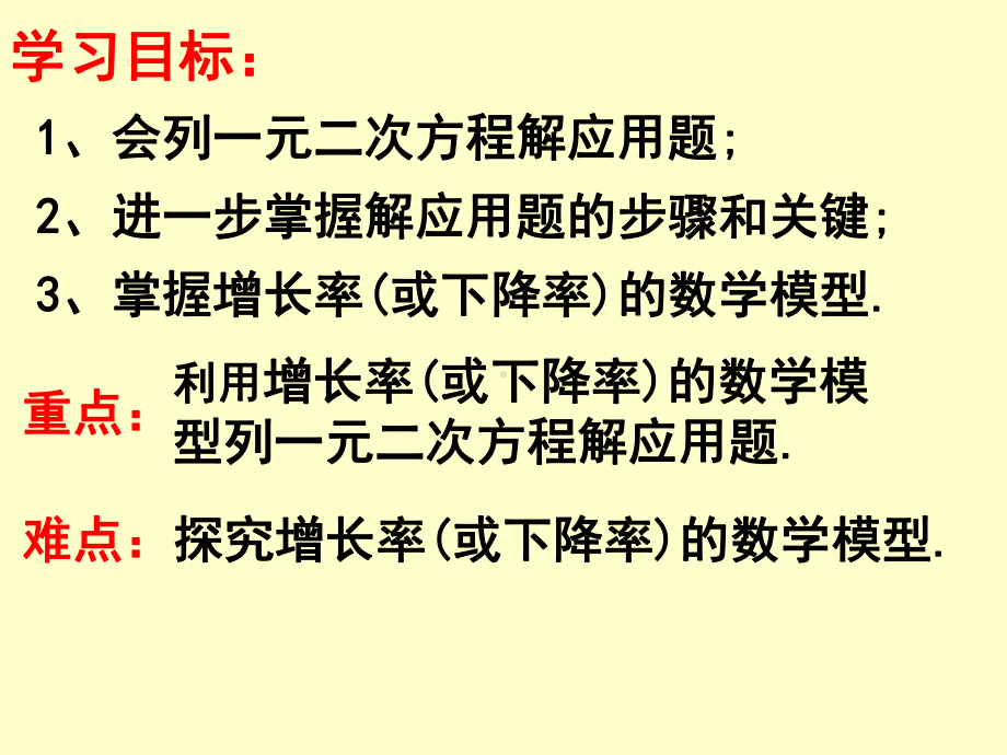 一元二次方程应用题增长率下降率课件.ppt_第1页