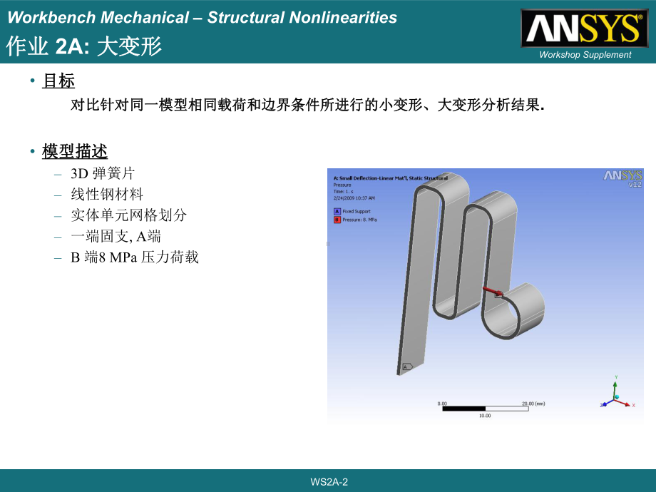 ANSYS0-Workbench-结构非线性培训-作业-小变形与大变形课件.ppt_第2页