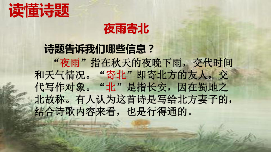 初一语文部编版七年级上册《夜雨寄北》课件（公开课定稿）.pptx_第2页