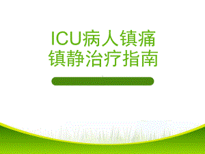 ICU病人镇痛镇静治疗指南(同名245)课件.ppt