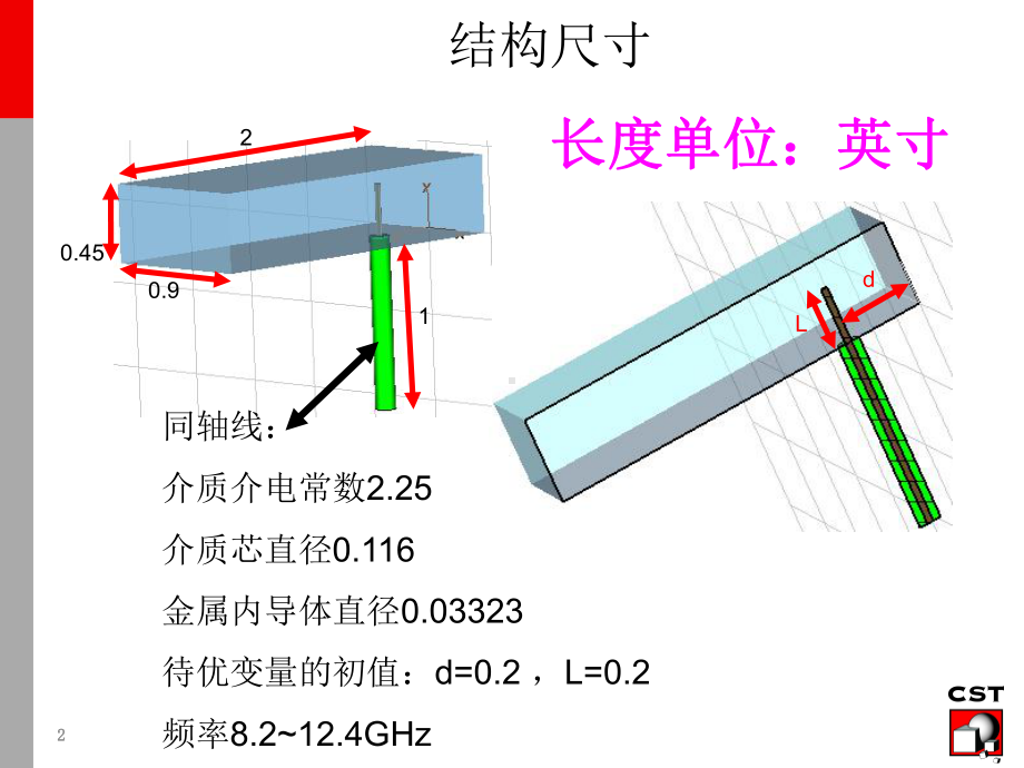 CST-MWS例题7（同轴到波导的转换）课件.ppt_第2页