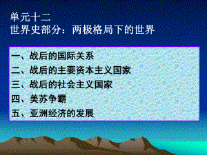 (历史学)一-战后的国际关系二-战后的主要资本主义国家三-战后的社会主义国家课件.ppt