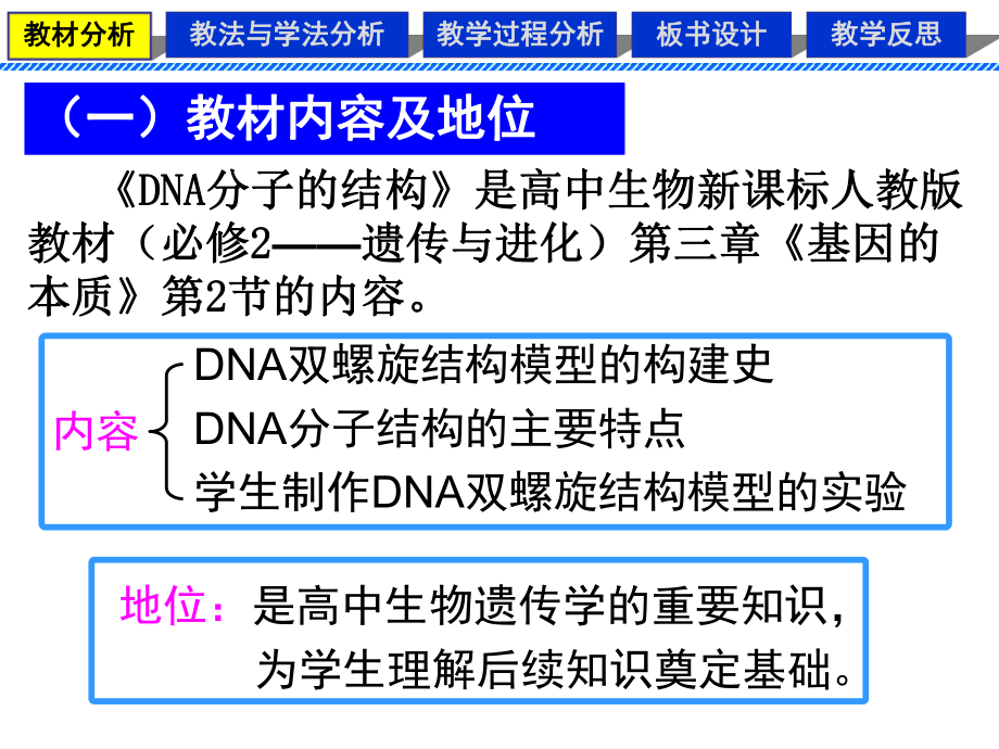 《DNA分子的结构》说课比赛：DNA分子的结构说课课件正式版.ppt_第3页