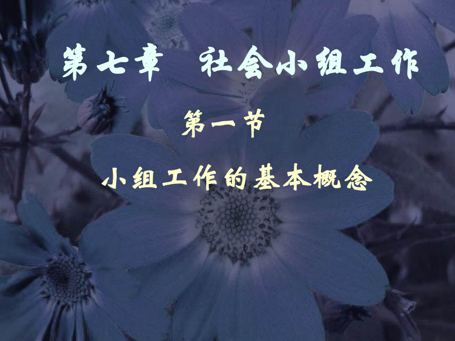 七章节社会小组工作一节小组工作基本概念-精选课件.ppt_第1页