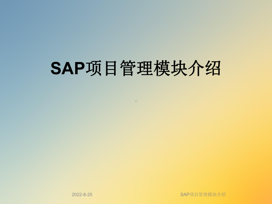 SAP项目管理模块介绍课件.ppt_第1页