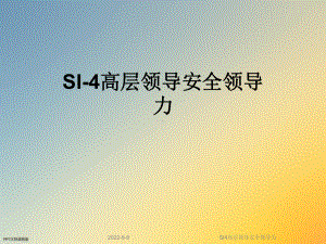 SI4高层领导安全领导力课件.ppt