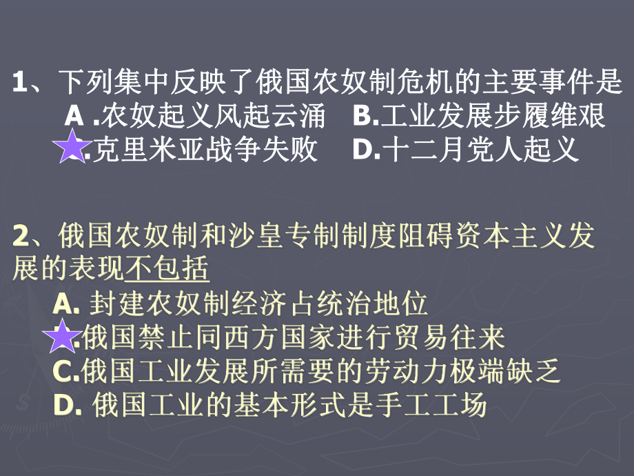 俄国农奴制和沙皇专制制度阻碍资本主义发展的表现不包...课件.ppt_第1页