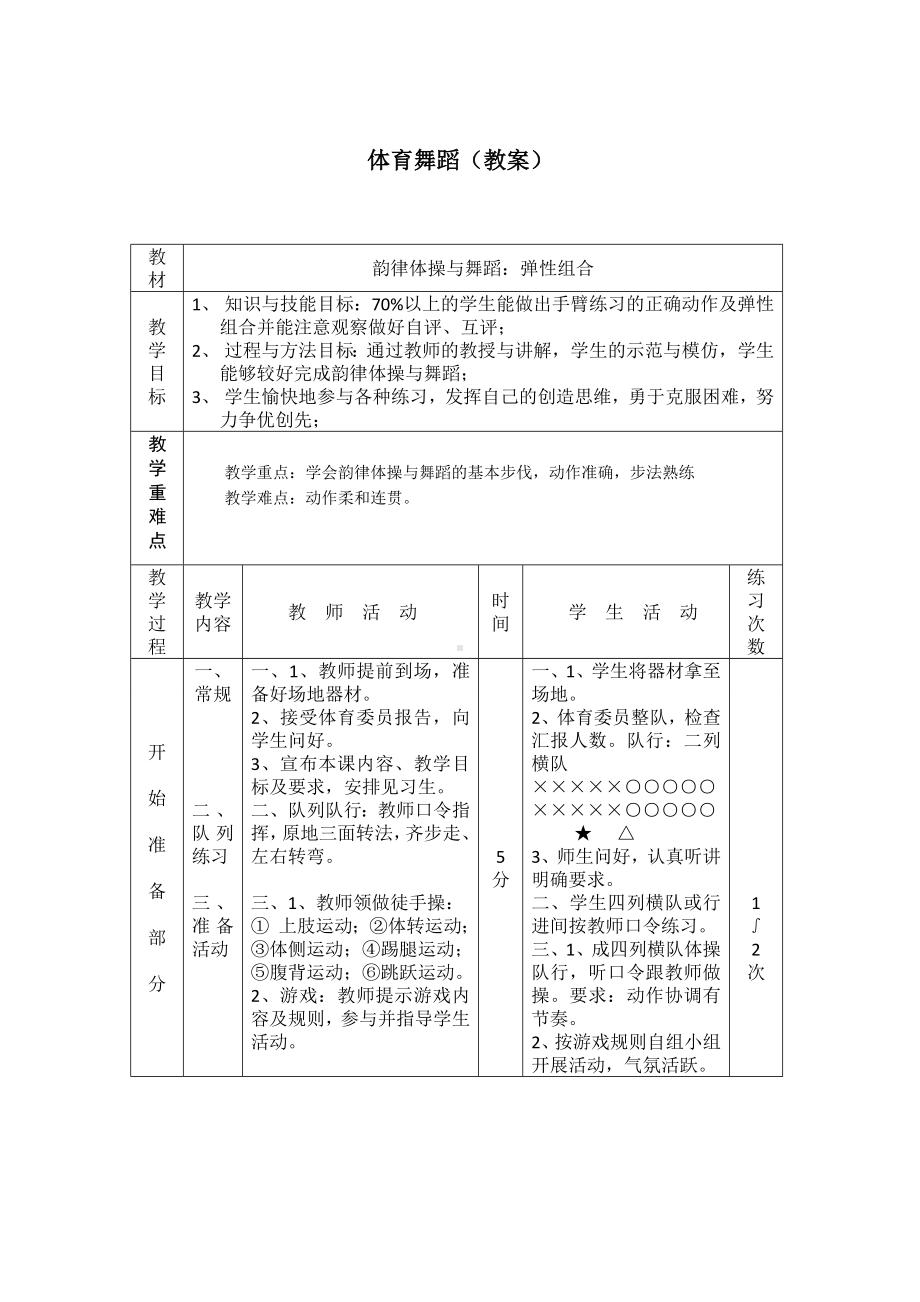 教案设计 人教版 体育舞蹈.doc_第1页