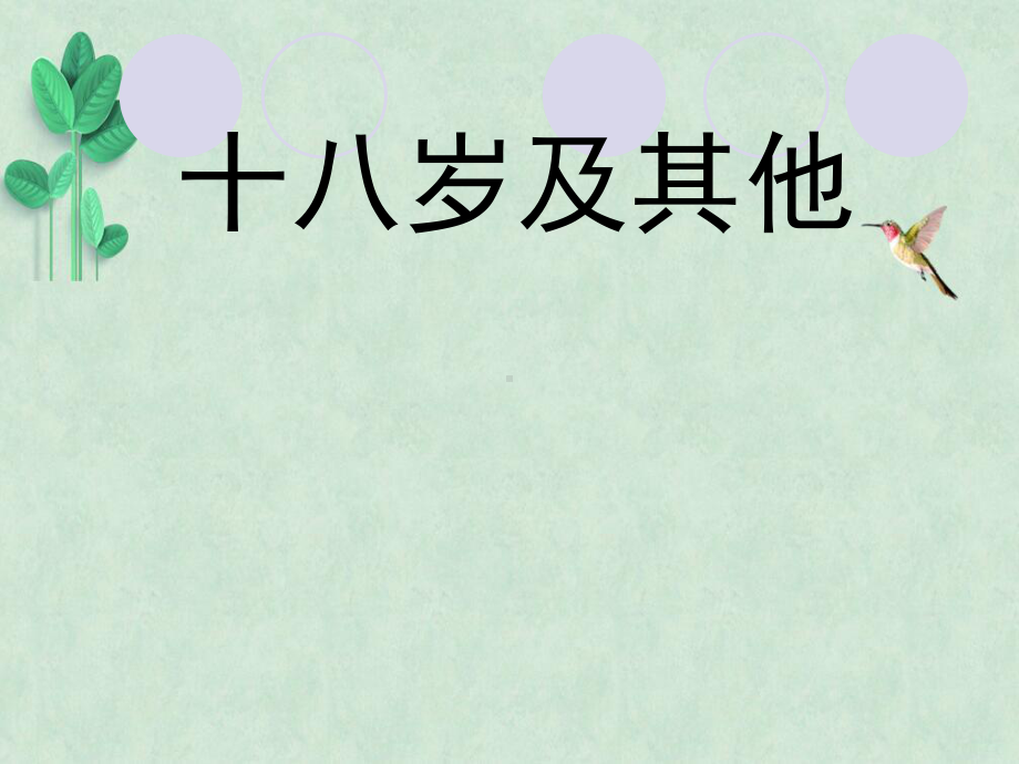 十八岁及其他ppt课件.ppt_第1页