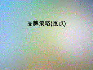 品牌策略(重点)课件.ppt