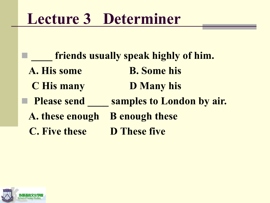 大学英语专业语法课件限定词Determiner.ppt_第1页