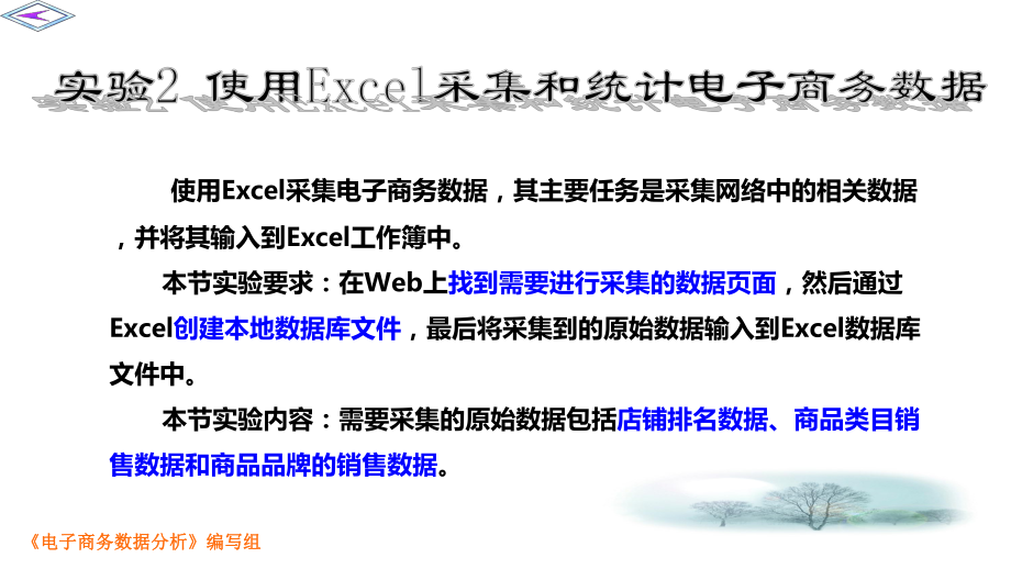 使用Excel采集和统计电子商务数据课件.pptx_第1页