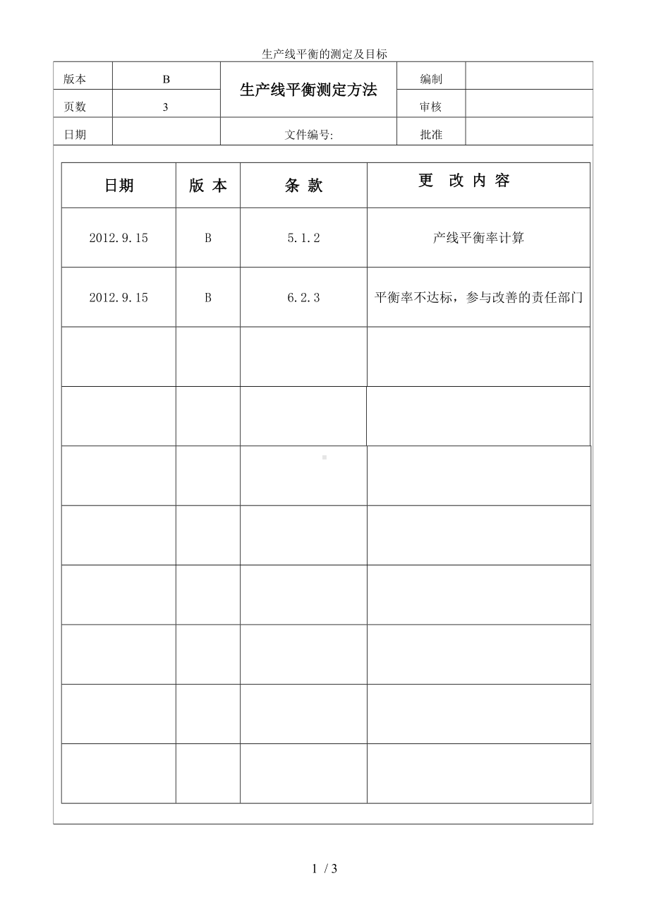 生产线平衡的测定及目标参考模板范本.doc_第1页