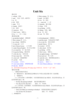 扬州育才小学译林版五年级英语上册第六单元Unit6单元知识总结.pdf