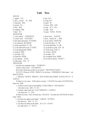 扬州育才小学译林版五年级英语上册第二单元Unit2单元知识总结.pdf