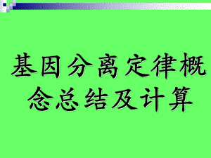 基因分离定律概念总结及计算课件.ppt