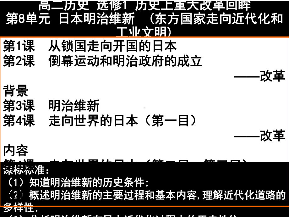 历史人教版选修1-第8单元-日本明治维新-课件(共28张).pptx_第1页