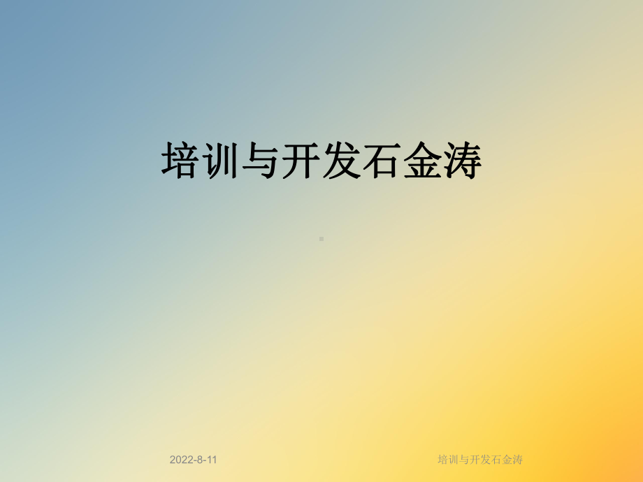 培训与开发石金涛课件.ppt_第1页