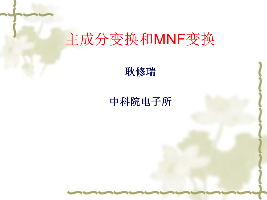 主成分变换和MNF变换(包含程序)25页课件.ppt_第1页