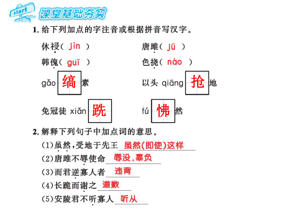 唐雎不辱使命练习题及答案全面版课件.ppt_第2页