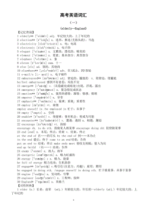 高中英语高考词汇汇总（十一）（记忆背诵+词性转换）.doc
