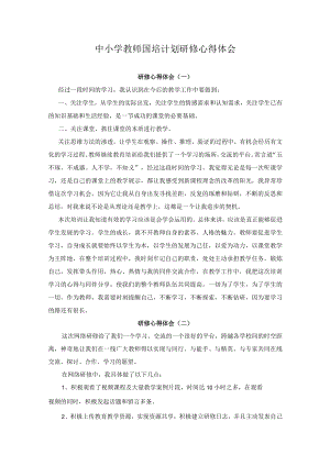 中小学教师国培计划研修心得体会（四篇）.docx