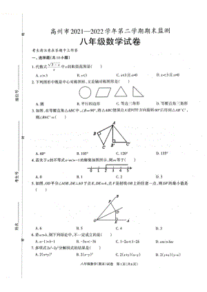 广东省茂名市高州市2021-2022学年八年级下学期期末考试数学试题.pdf