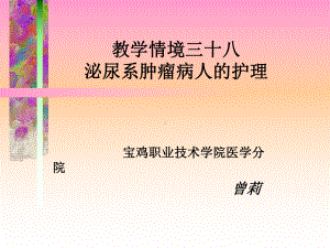 泌尿系肿瘤病人的护理课件.ppt