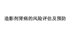 造影剂肾病的风险评估及预防ppt课件.ppt