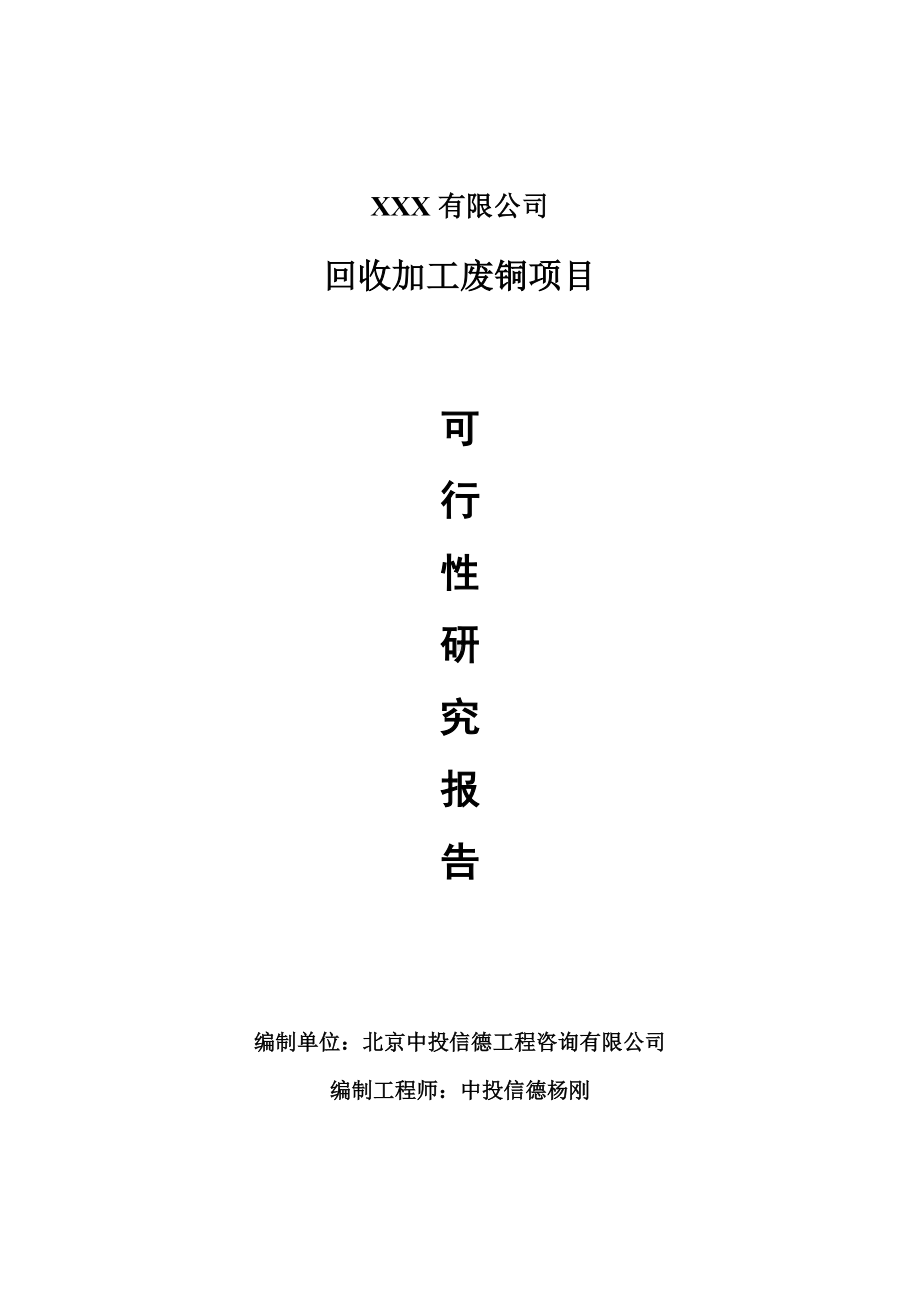 回收加工废铜项目可行性研究报告建议书案例.doc_第1页