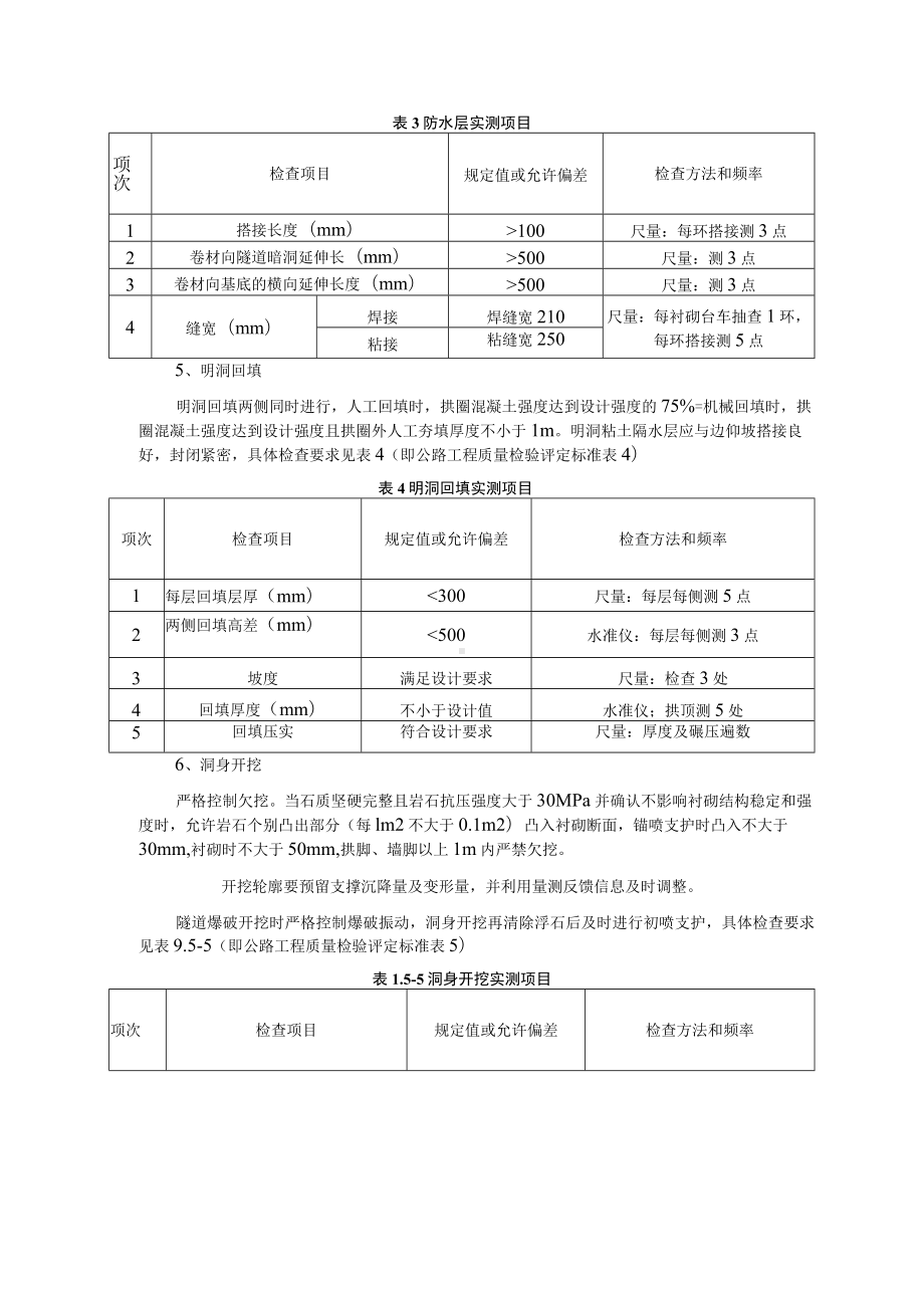 隧道工程质量要求与实测项目表.docx_第3页