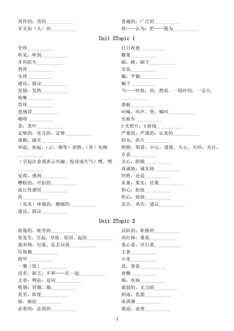 初中英语仁爱版八年级上册全册单词默写练习.docx_第3页