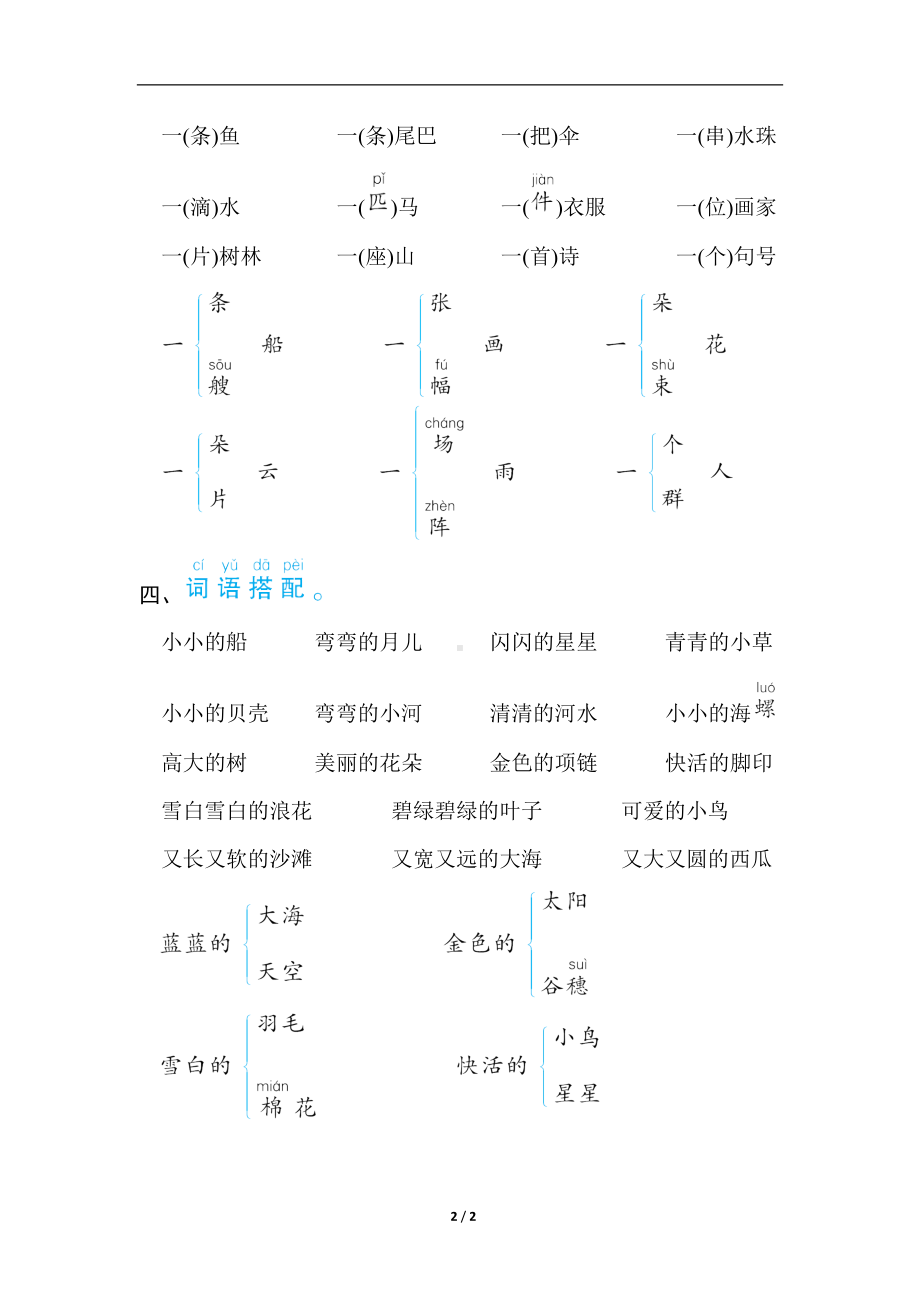 部编版语文一年级上册核心考点梳理评价词语.doc_第2页