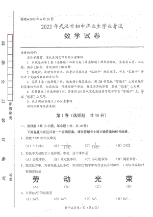 2022年湖北省武汉市中考数学真题.pdf