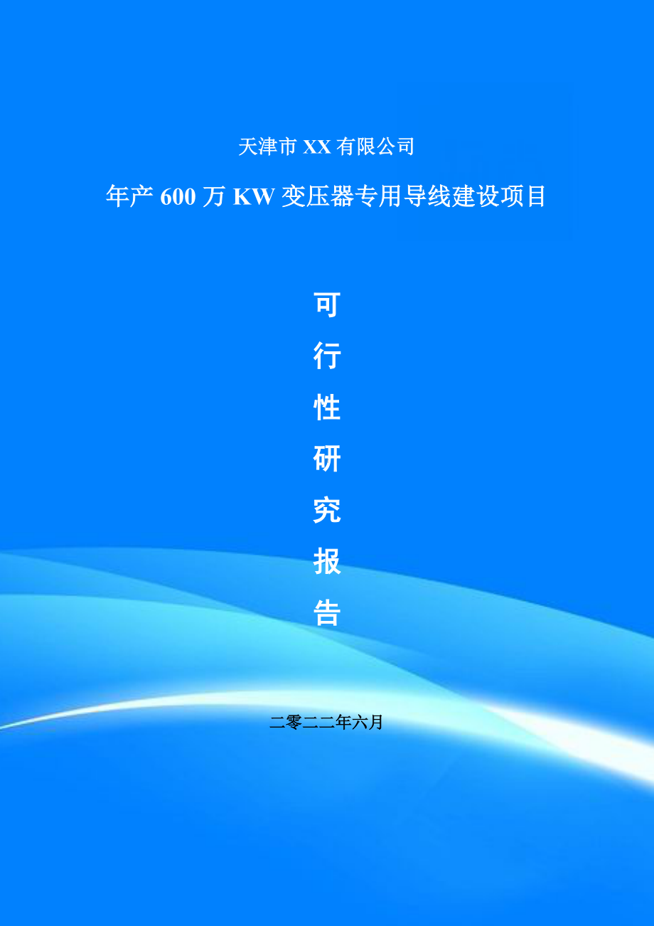 年产600万KW变压器专用导线建设可行性研究报告申请报告案例.doc_第1页