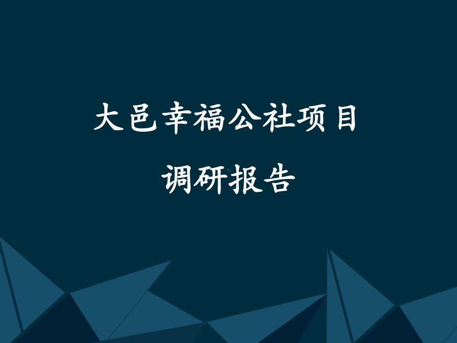 成都大邑幸福公社项目调研课件.pptx_第1页