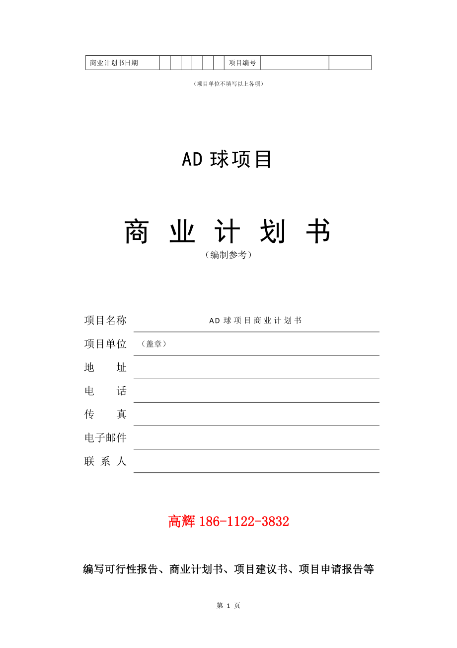 AD球项目商业计划书写作模板.doc_第2页