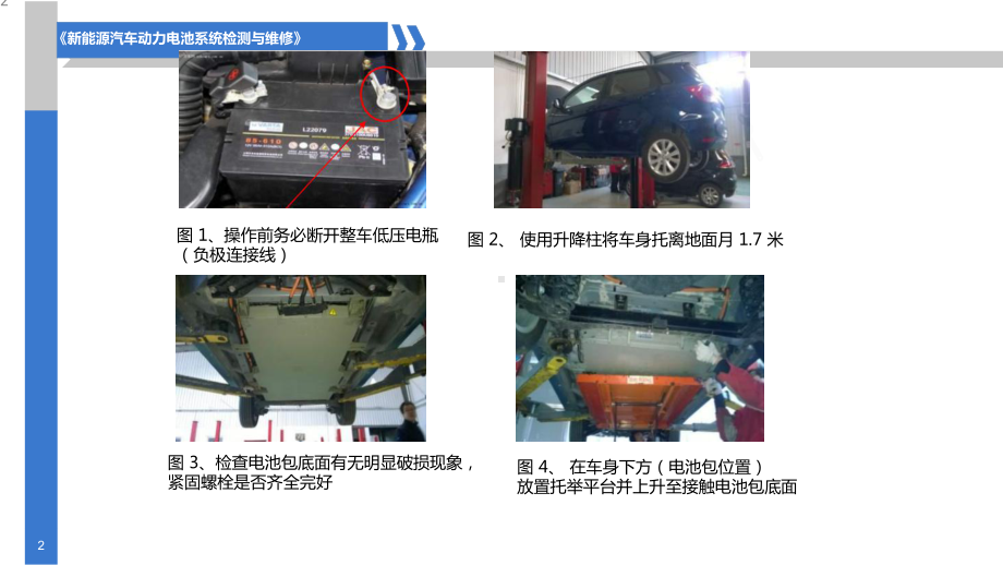 新能源汽车动力电池结构与检修53动力电池的更换与开盖维修课件.pptx_第2页