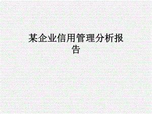 某企业信用管理分析报告课件.ppt