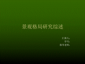 景观格局研究综述课件.ppt