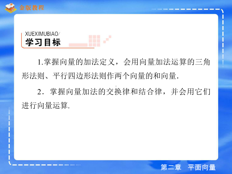 掌握向量的加法定义会用向量加法运算的三角形法则平精选课件.ppt_第3页