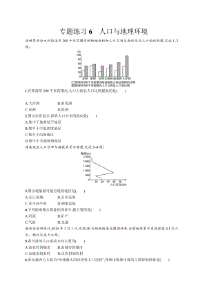 2023年高中地理学业水平考试复习专题练习6　人口与地理环境（含答案）.docx