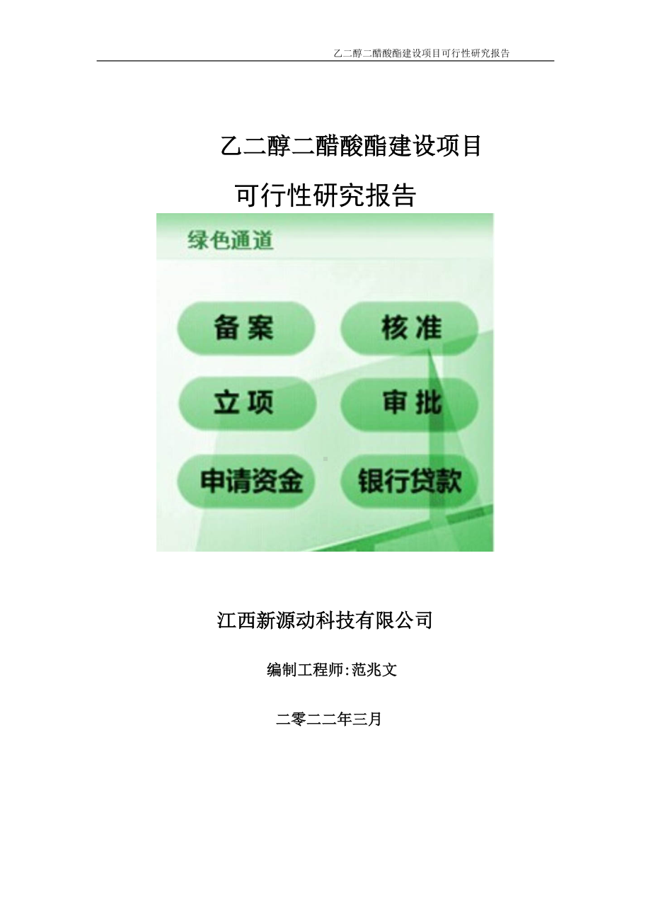 乙二醇二醋酸酯项目可行性研究报告-申请建议书用可修改样本.doc_第1页