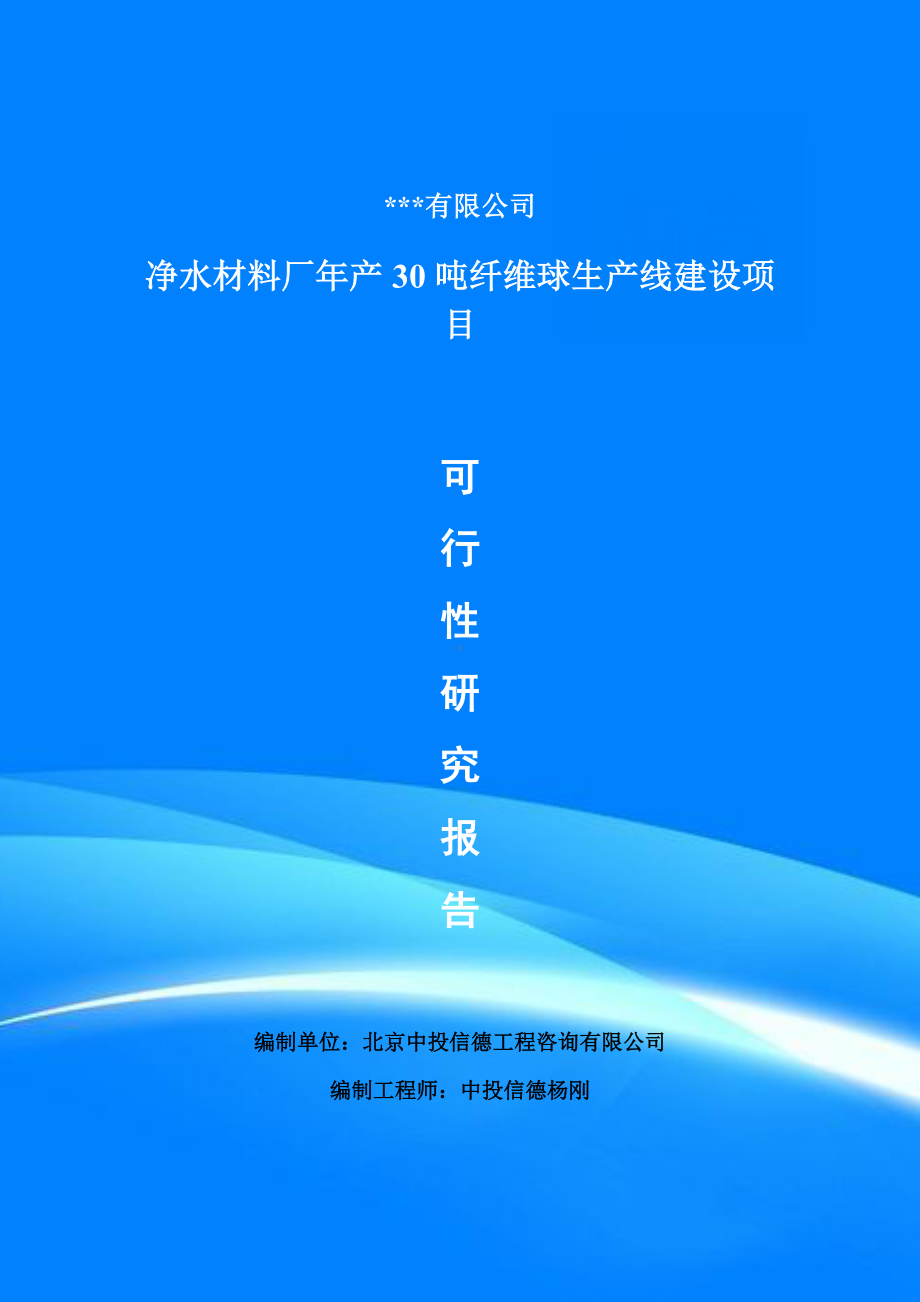 净水材料厂年产30吨纤维球项目可行性研究报告建议书.doc_第1页