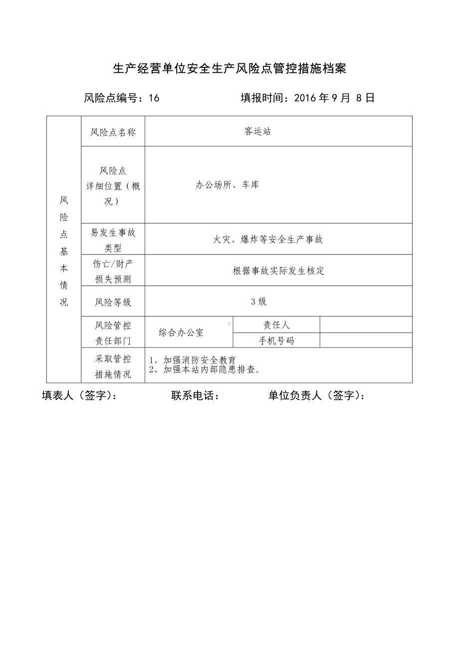 生产经营单位安全生产风险点管控措施档案参考模板范本.doc_第1页