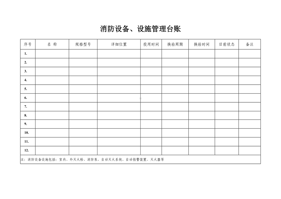 企业消防设备、设施管理台账参考模板范本.doc_第1页