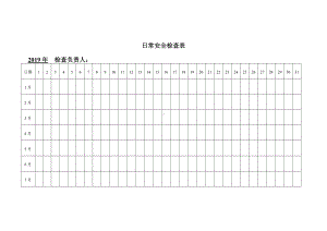 日常安全检查表参考模板范本.doc